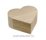 Fa doboz szív alakú 16*16*7 cm f0203