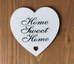  Fa "Home Sweet Home" áttört szív fehér 10 cm f5858