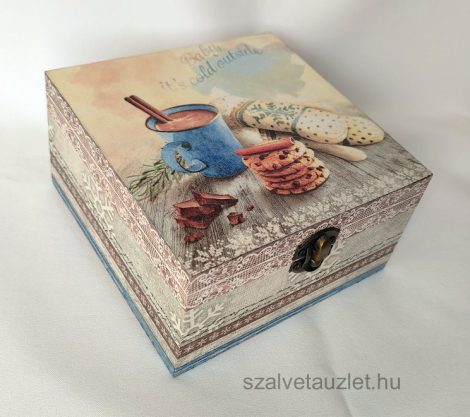 Fa díszdoboz sütemény f9684